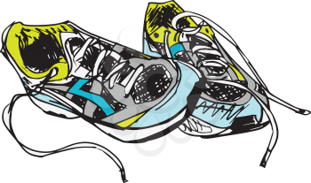 Sketch of sport shoes vector illustration