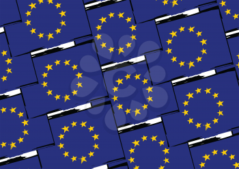 Grunge EUROPEAN UNION flag or banner vector illustration