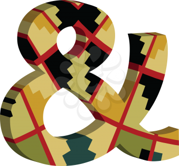 Colorful three-dimensional Ampersand Symbol