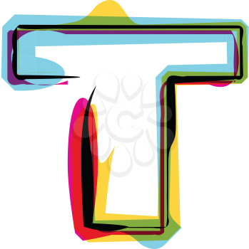 Abstract colorful Letter T