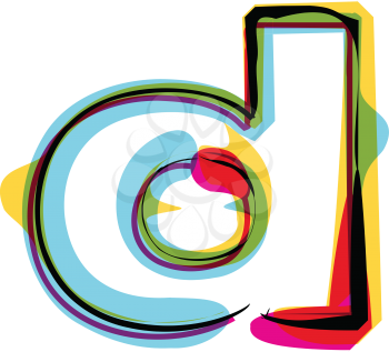 Abstract colorful Letter d