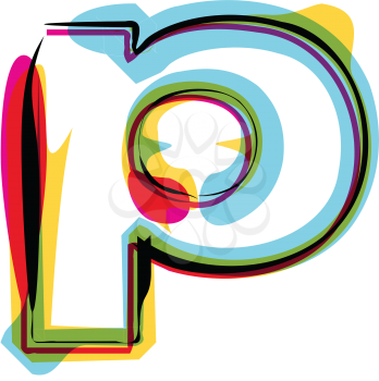 Abstract colorful Letter p