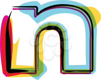Abstract colorful Letter n