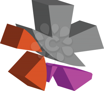 Colorful three-dimensional ASTERISK Symbol