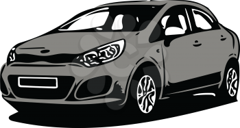 Concept Grey Sportscar Vehicle Silhouette vector illustration