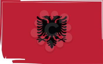 abstract Albania flag or Albanian banner vector illustration