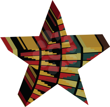 Abstract designed colorful star 3D vector illustration