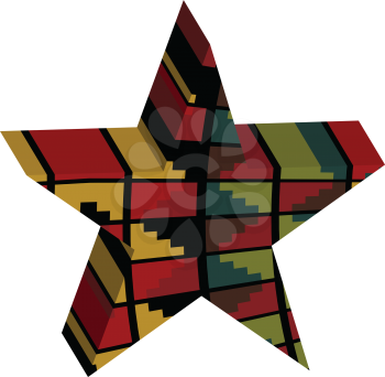 Abstract designed colorful star 3D vector illustration