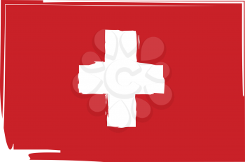 Grunge SWITZERLAND flag or banner vector illustration