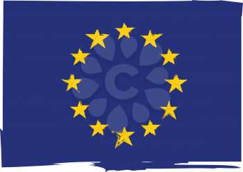 Grunge EUROPEAN UNION flag or banner vector illustration