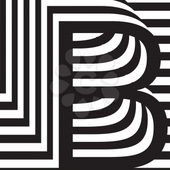 Black and white letter B design template vector illustration