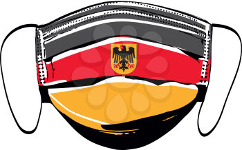 Germany flag on medical face masks isolated on white vector illustration