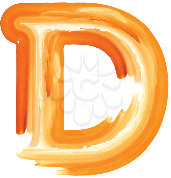 Abstract Oil Paint Letter D Vector illustration