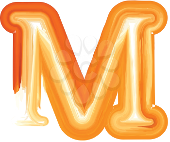 Abstract Oil Paint Letter M Vector illustration