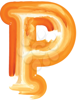 Abstract Oil Paint Letter P Vector illustration