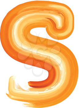 Abstract Oil Paint Letter S Vector illustration