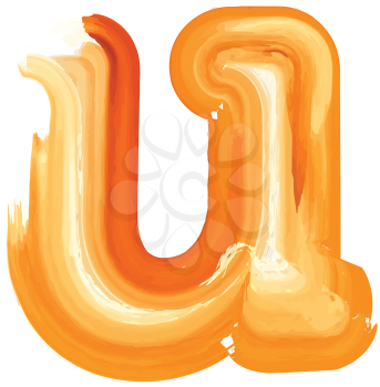 Abstract Oil Paint Letter u Vector illustration
