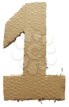 Cardboard texture Number 1. Paperboard alphabet