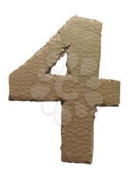 Cardboard texture Number 4. Paperboard alphabet