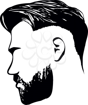 Bearded man faces hipster with haircuts. Men fashion vector for barbershop and logo template. Vector Illustration