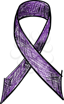 Pancreatic Cancer Awareness Realistic Ribbon isolated on white background. Vector Illustration