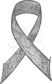 White ribbon awareness isolated on white background. Vector Illustration