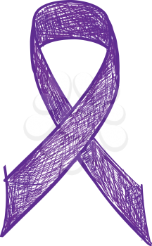 Pancreatic Cancer Awareness Realistic Ribbon isolated on white background. Vector Illustration