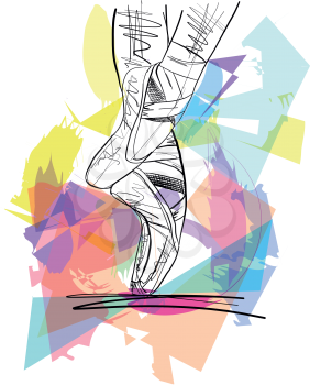 Dance ballerina ballet shoes vector illustration