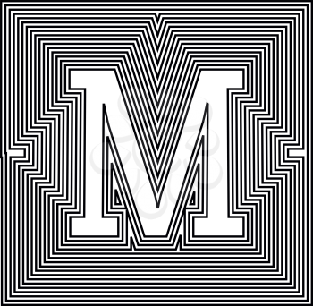 Letter M  Line Logo Icon Design - Vector Illustration