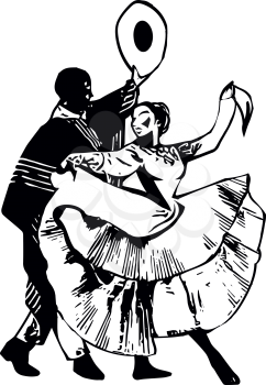 Illustration of Couple dancing. Vector Illustration