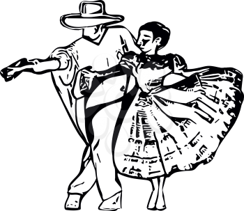 Illustration of Couple dancing. Vector Illustration