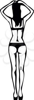 Woman silhouette in lingerie. Vector illustration