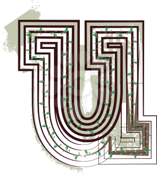Letter u  Eco Logo Icon Design - Vector Illustration