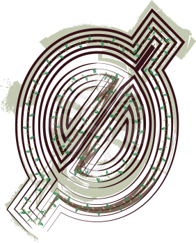 Number 0  Eco Logo Icon Design - Vector Illustration