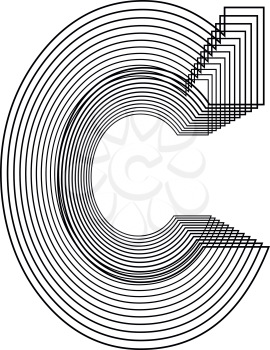 Letter C  Line Logo Icon Design - Vector Illustration
