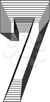 Number 7  Line Logo Icon Design - Vector Illustration