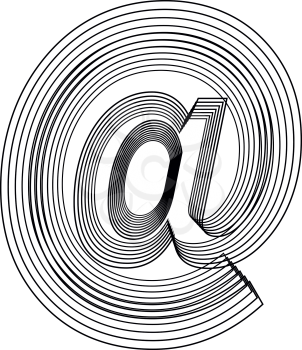AT Symbol Line Logo Icon Design - Vector Illustration