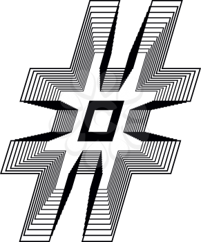 Number symbol Line Logo Icon Design - Vector Illustration