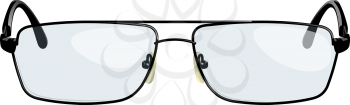 Black stylish reading glasses with transparent glasses. Front-view