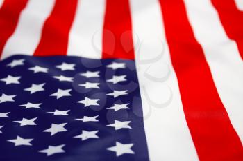 Beautifully star and striped American flag in perspective