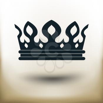 simple square pictograms crown on beige background