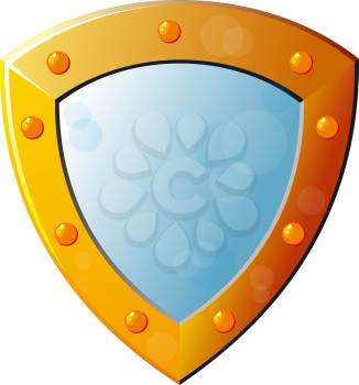 Beautiful knight shield with blank space for text or image on white background
