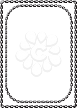 Double frame of steel-colored chains. Square and with rounded corners