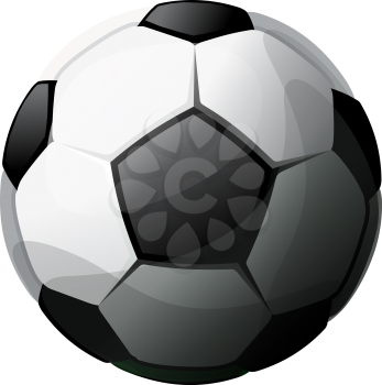 black and white illustration - soccer ball isolated on white background