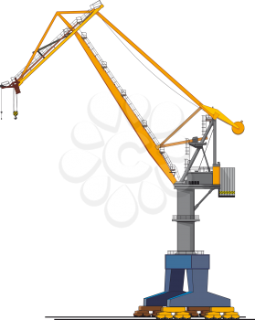 image of big shipyard crane isolated on white
