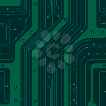 Seamless background simulates the green circuit board. PCB