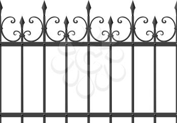 Metal openwork fencing with sharp ends, which, if desired, can be duplicated in both directions without seams
