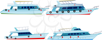 A small set of motor yachts for relaxing sea walks and diving