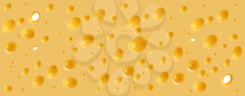 Background of thin slice of hard yellow cheese with holes