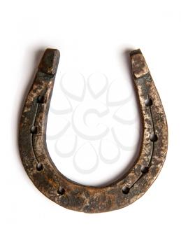 old classic steel horse horseshoe isolated on white background